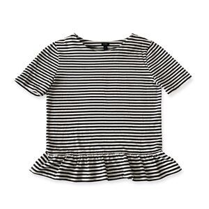 J. Crew Striped Short Sleeve Peplum Top Size XS